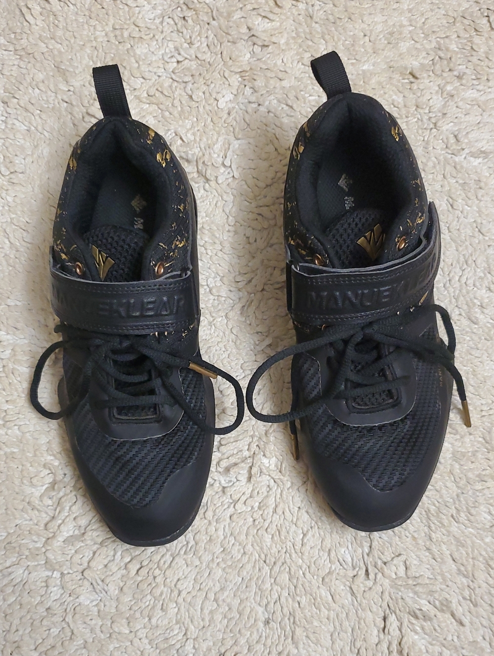 Manueklear Black/Gold Deadlift Shoes